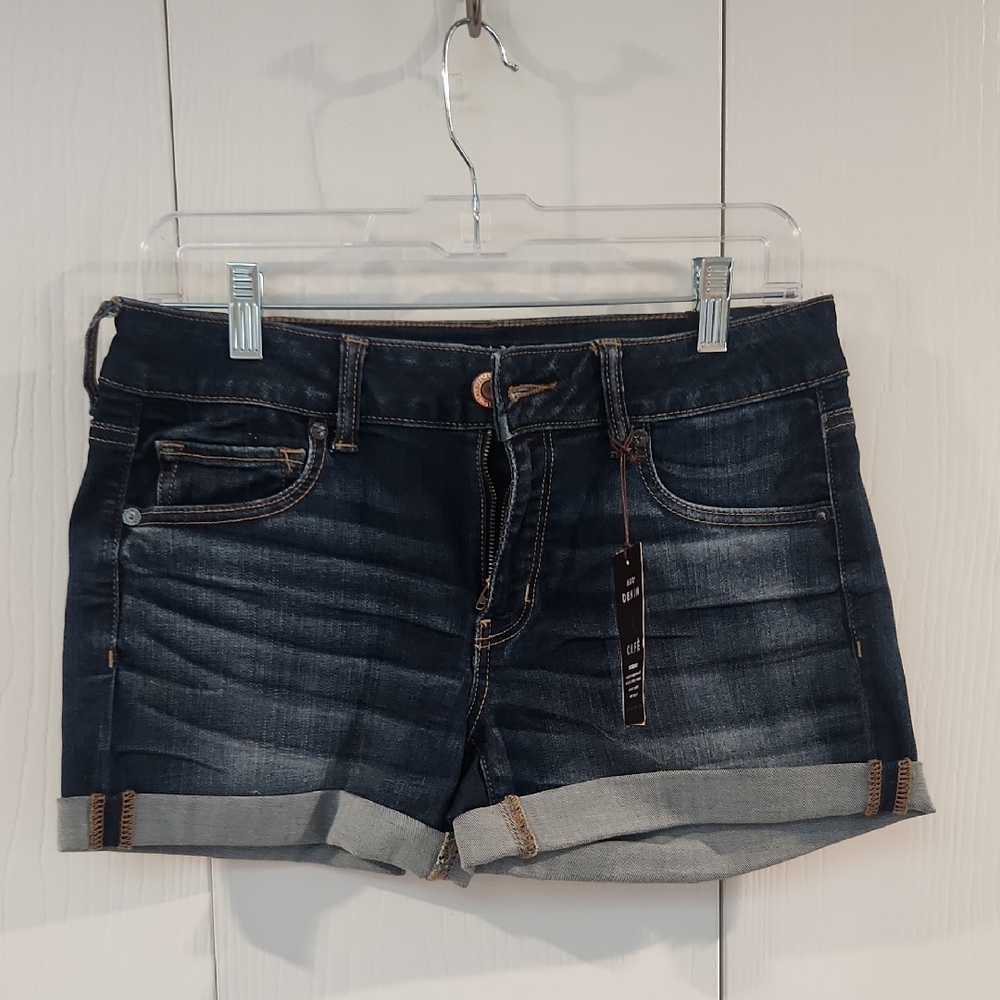 American Eagle Outfitters Blue Jean Shorts with Rolled Hems